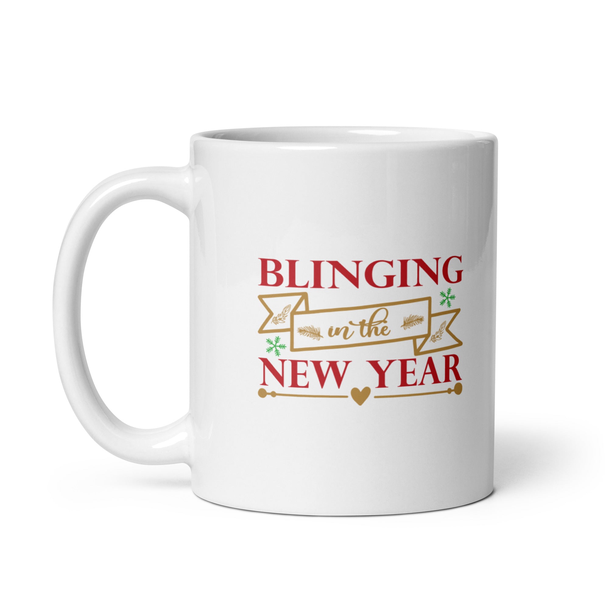 Blinging In The New Year - White glossy mug