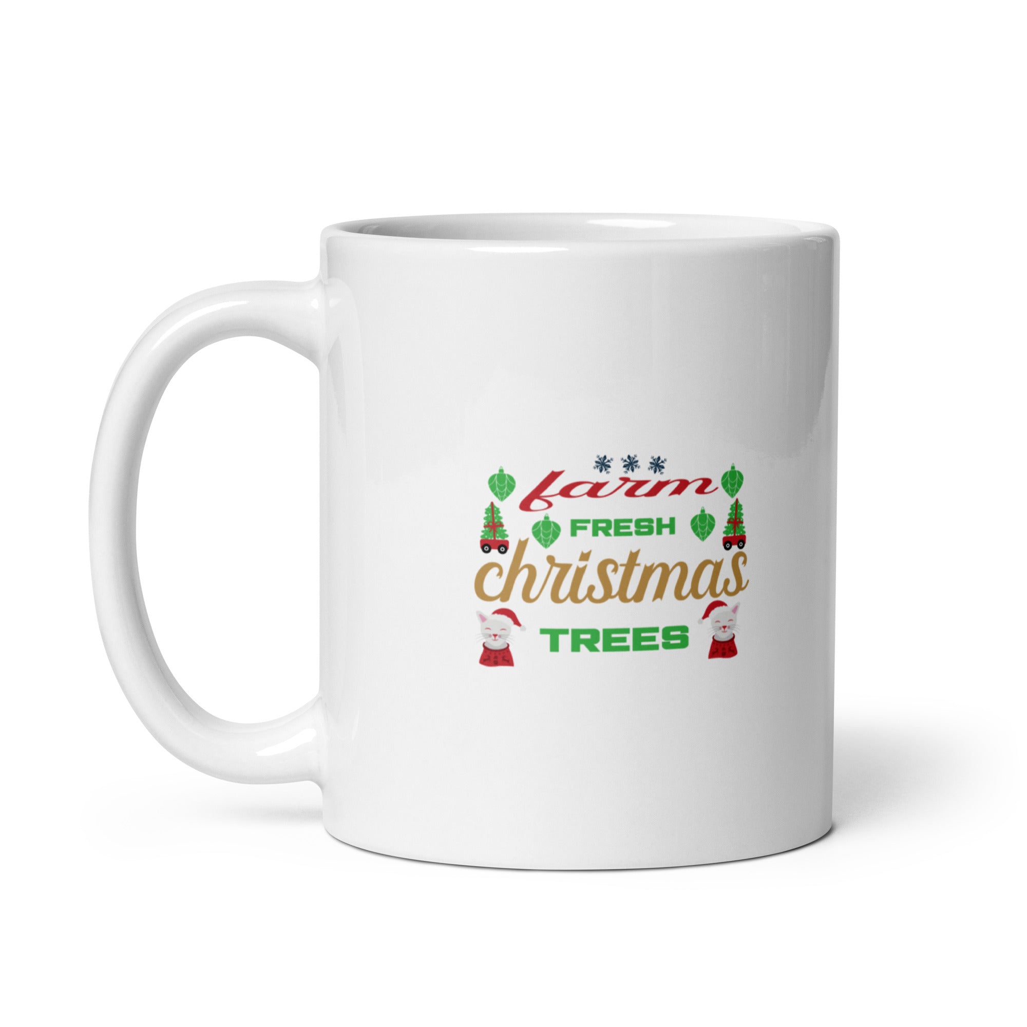Farm Fresh Christmas Trees - White glossy mug