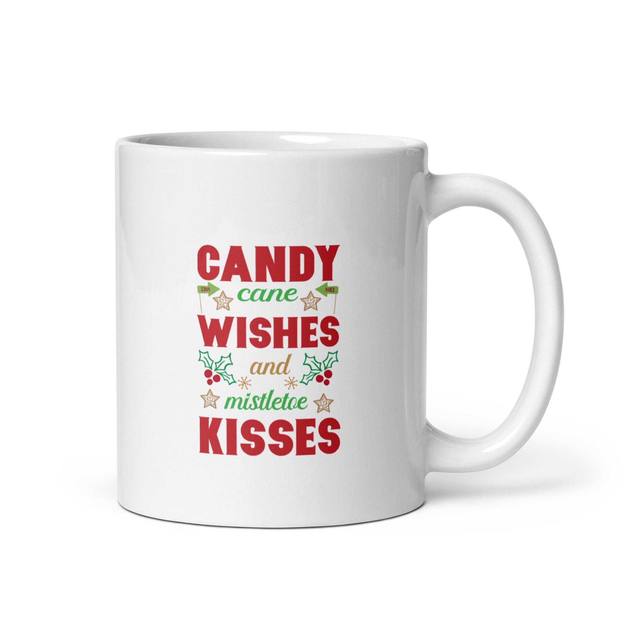 Candy Cane Wishes - White glossy mug