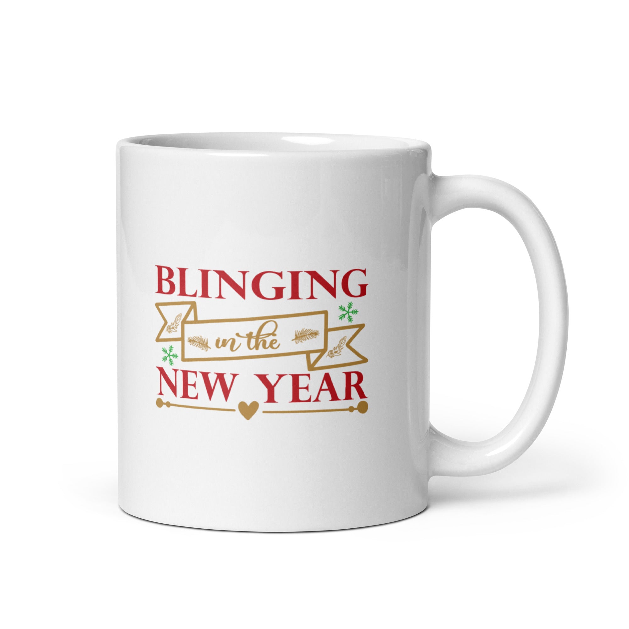 Blinging In The New Year - White glossy mug