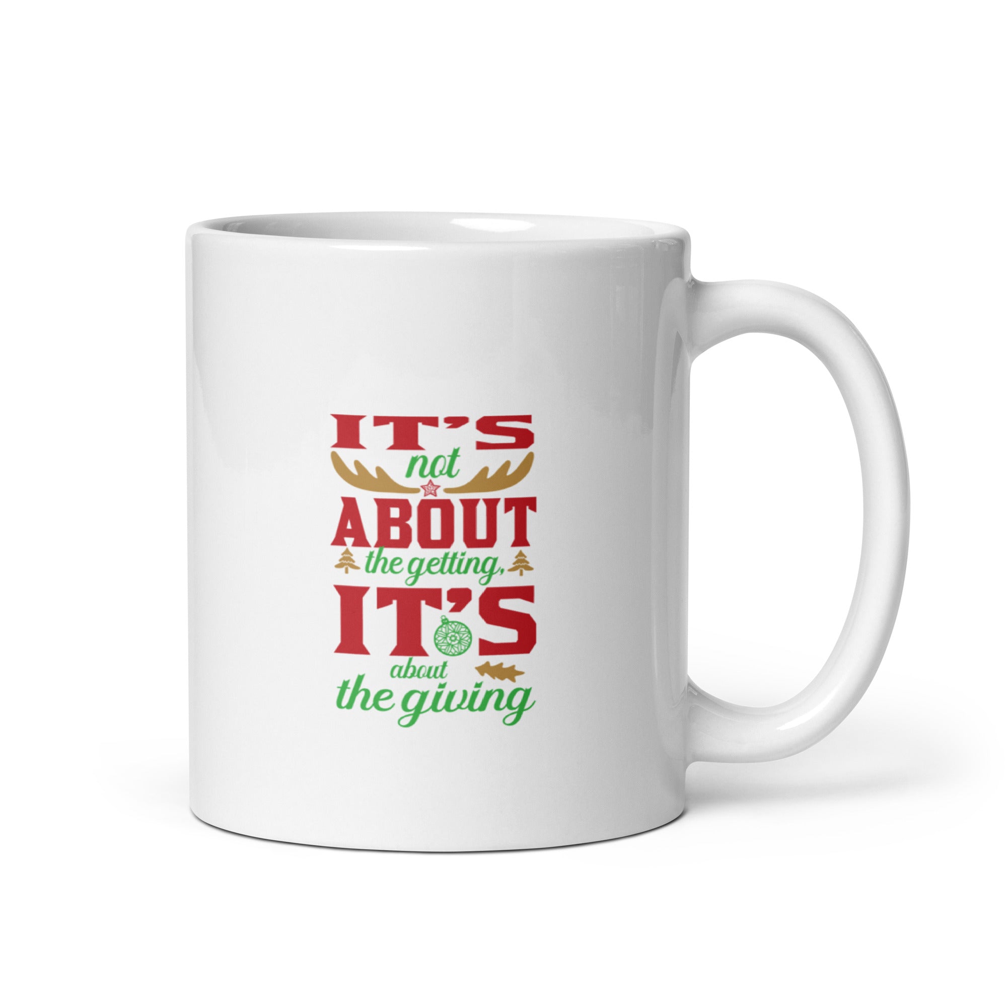 It's About The Giving - White glossy mug