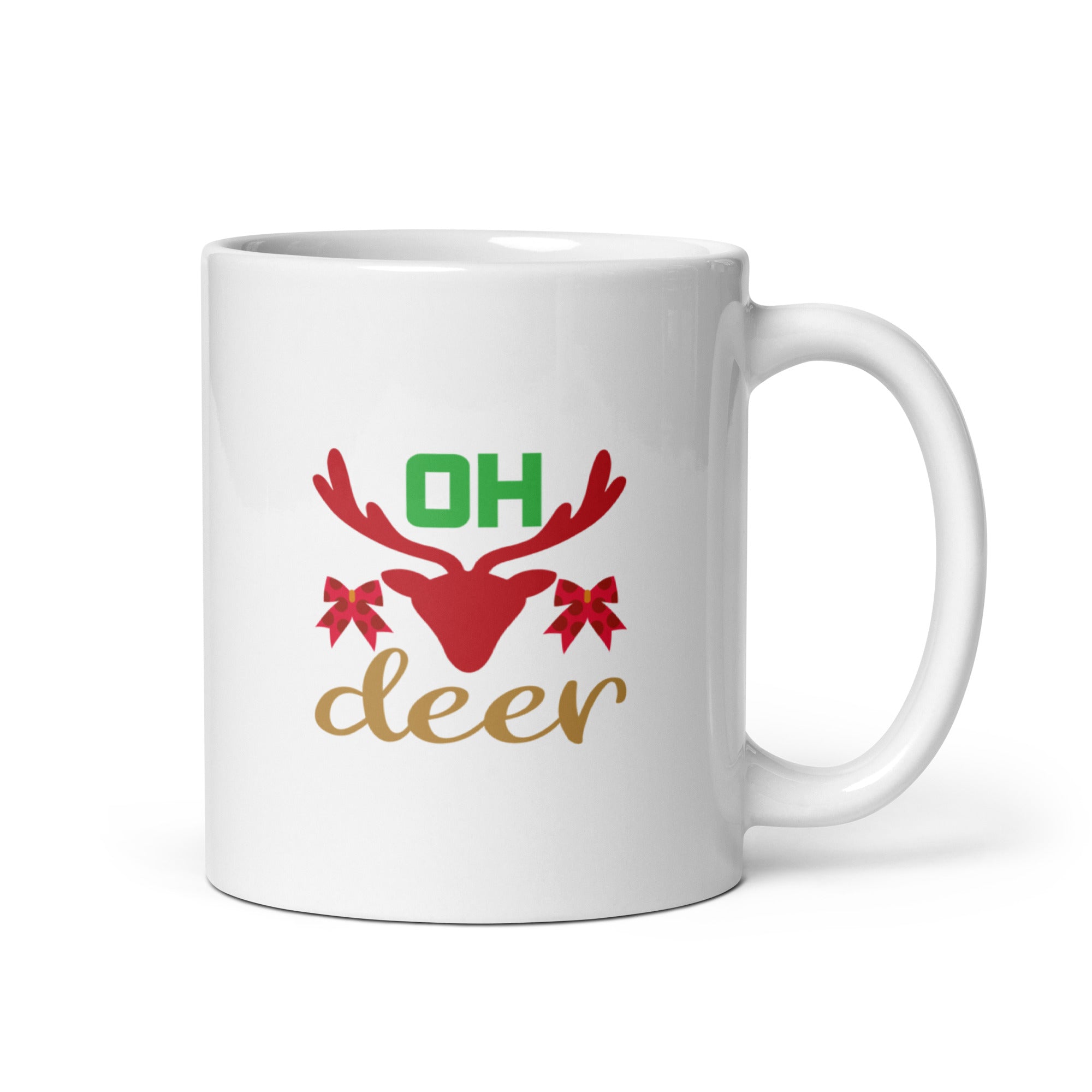 Christmas Deer - White glossy mug