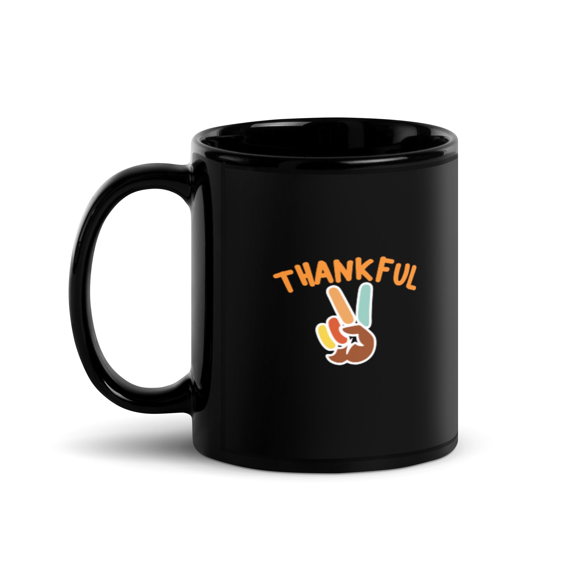 Thankful - Black Glossy Mug
