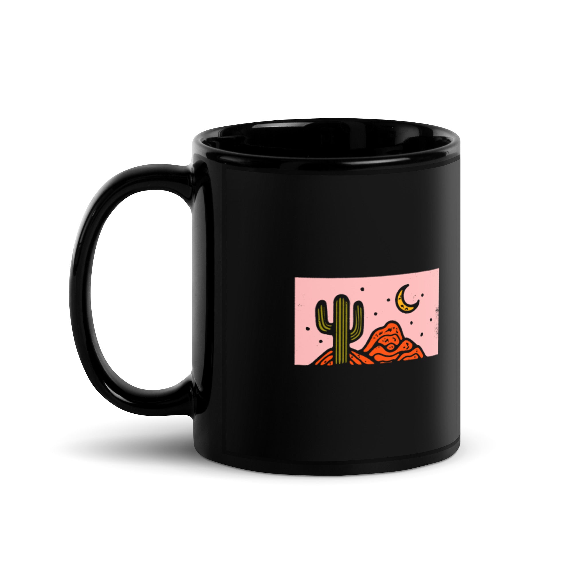 Desert Cactus - Black Glossy Mug
