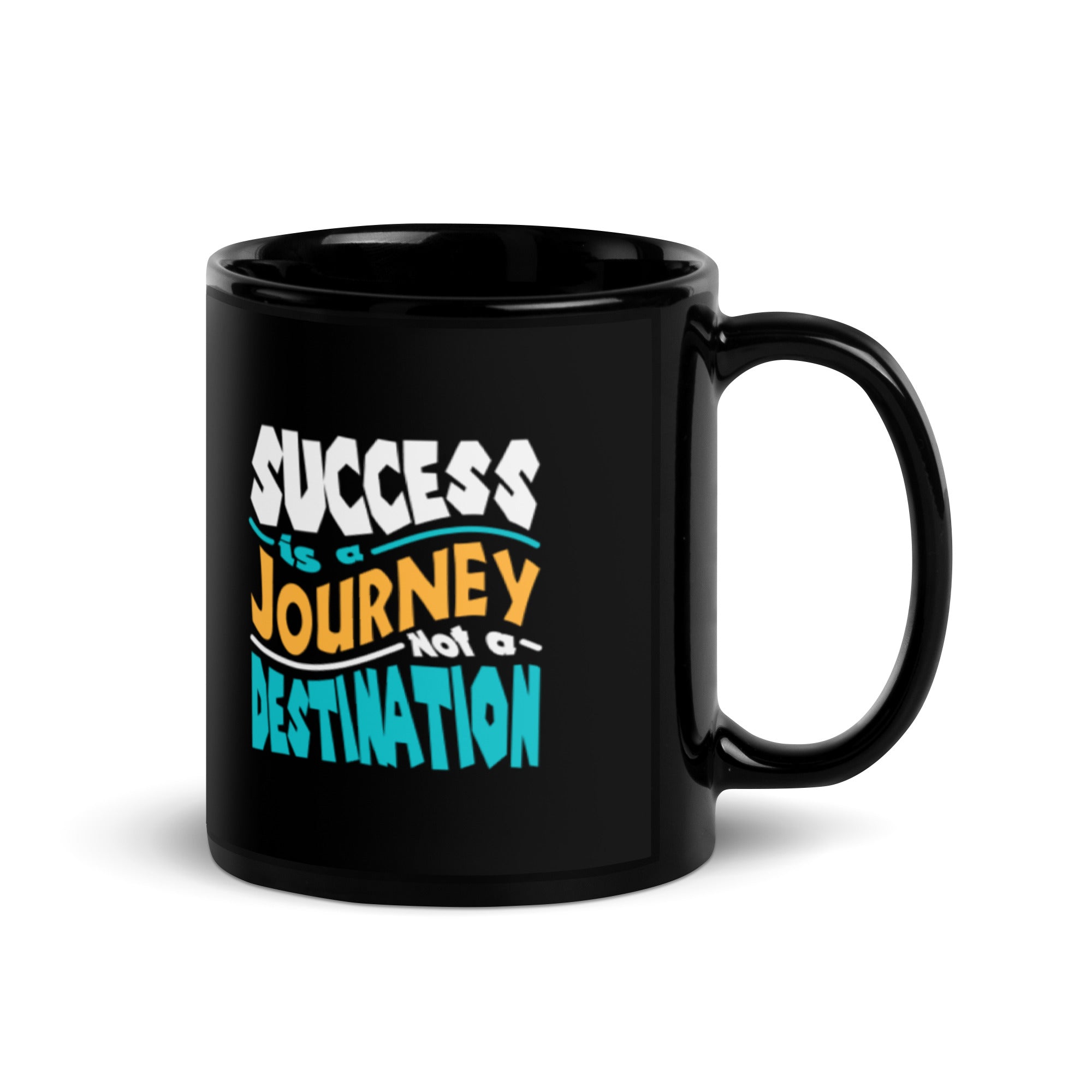 Success Is A Journey - Black Glossy Mug