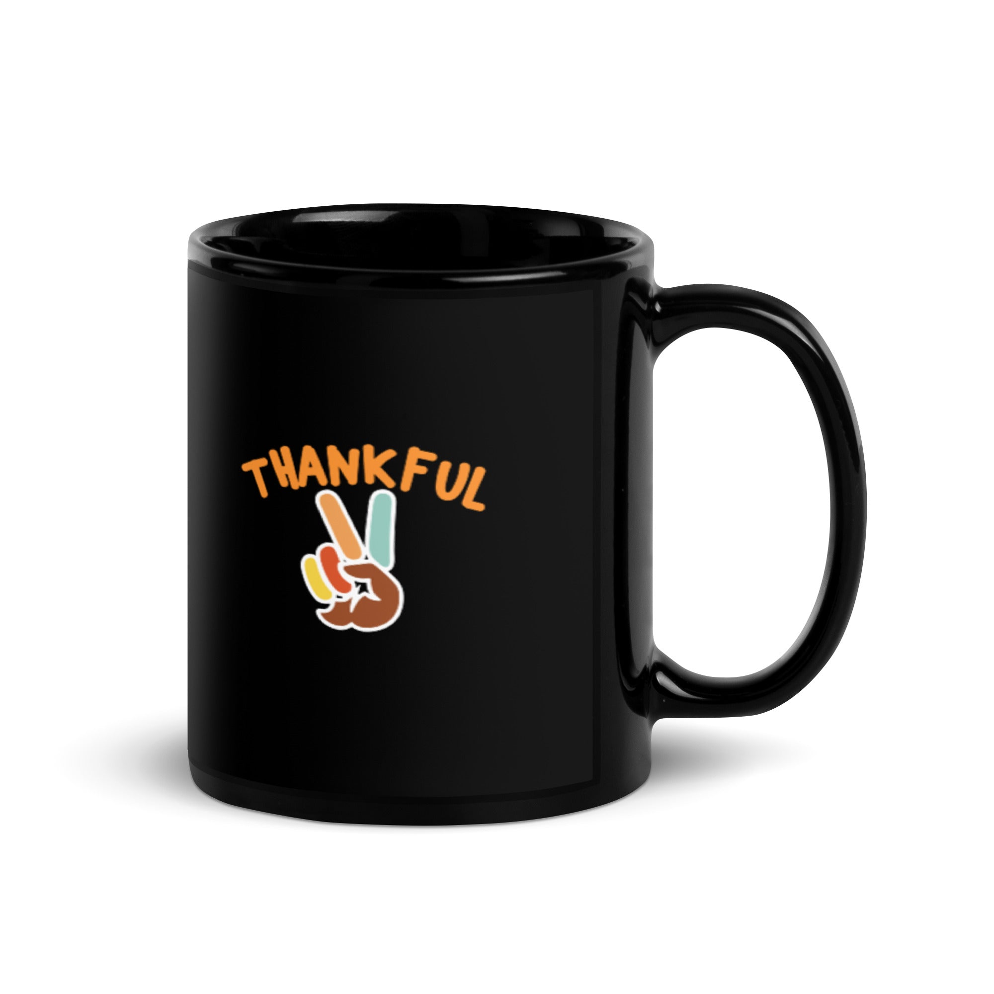 Thankful - Black Glossy Mug