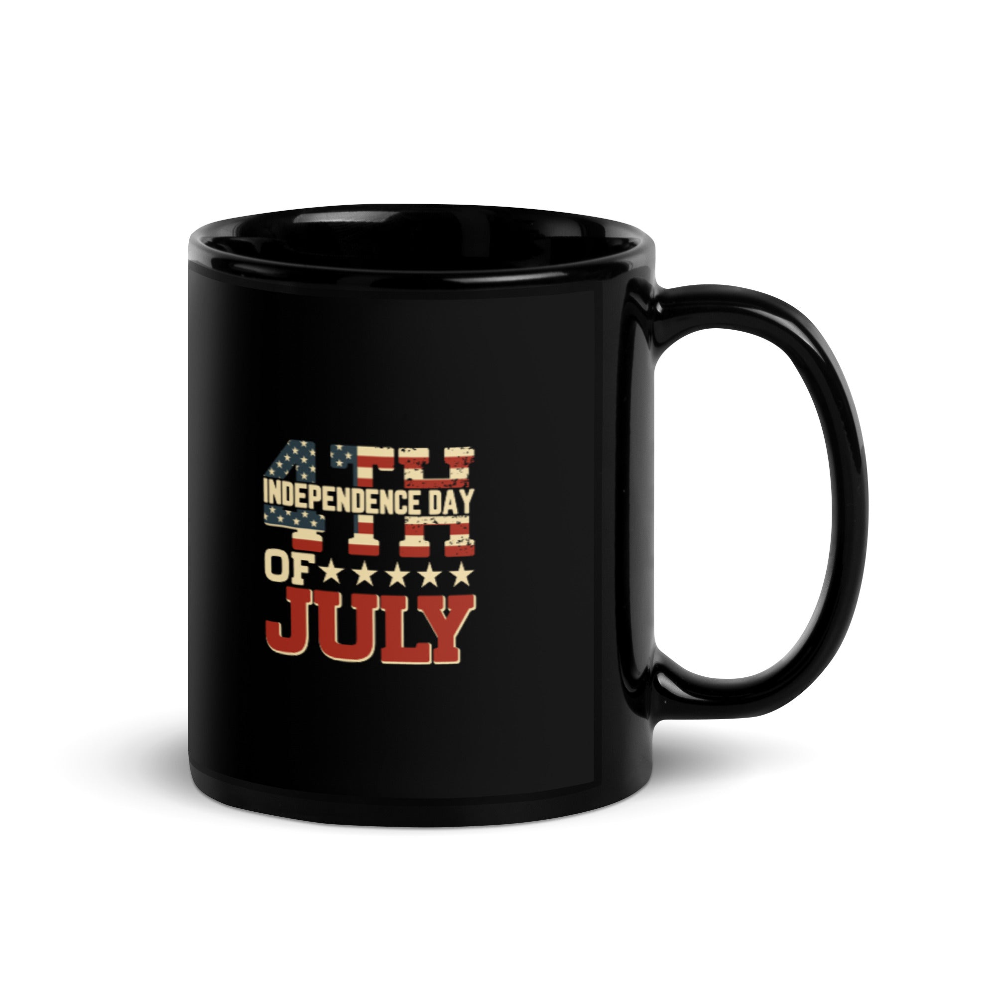 4th of July - Black Glossy Mug