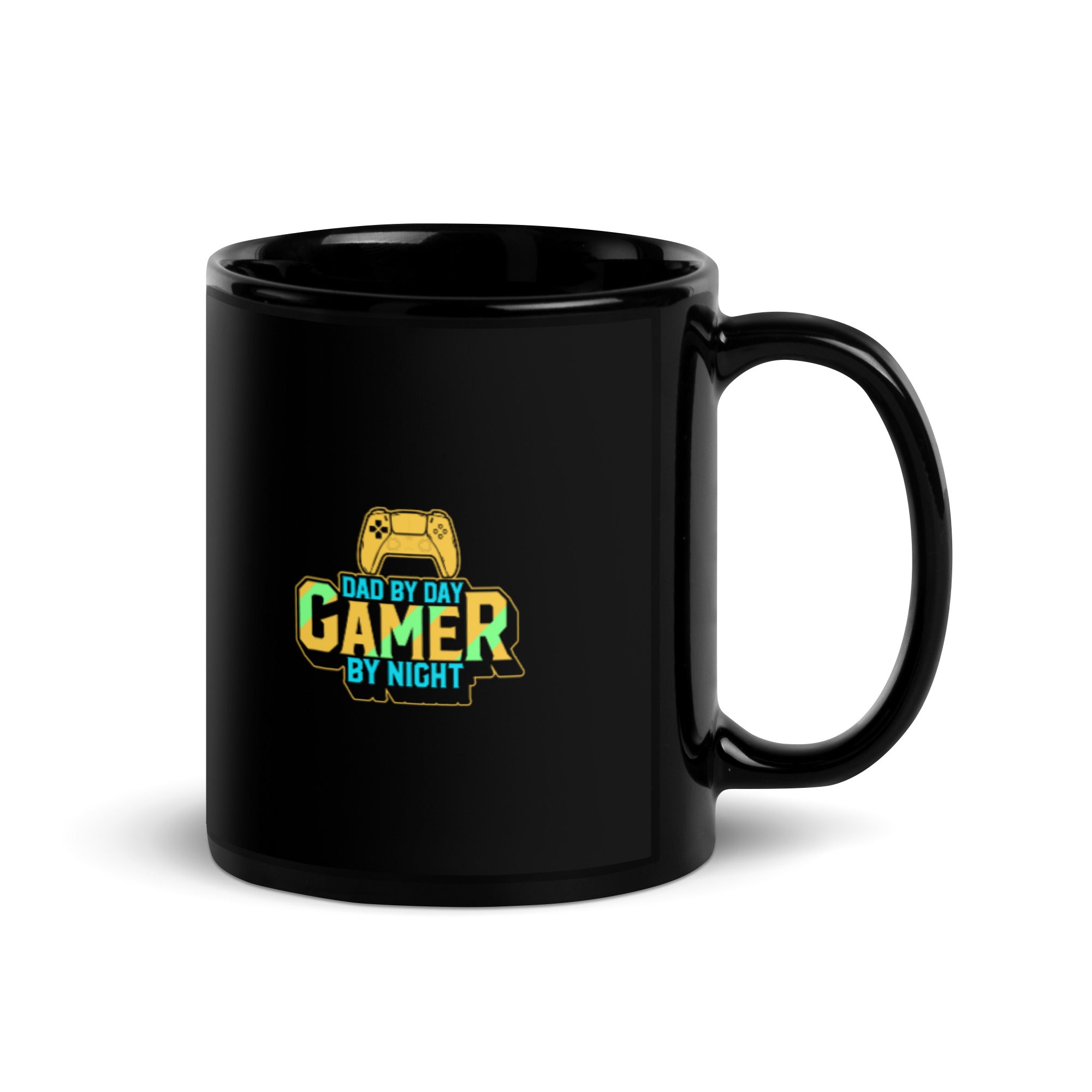 Dad by Day Gamer by Night - Black Glossy Mug