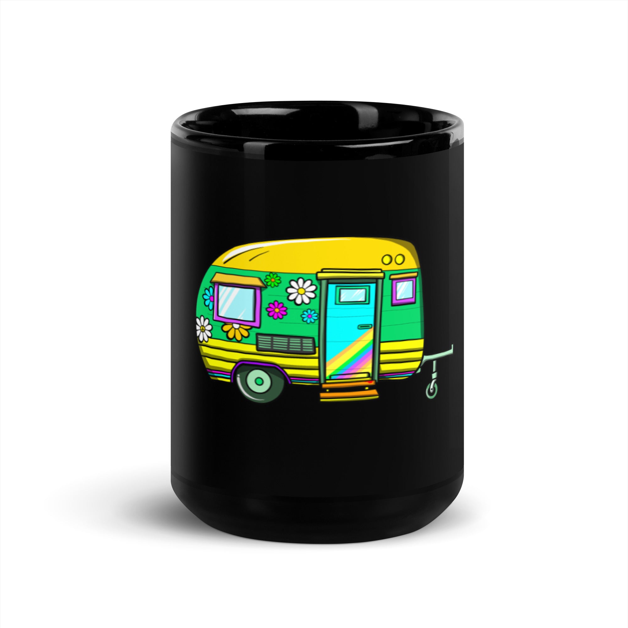 Camping Van - Black Glossy Mug