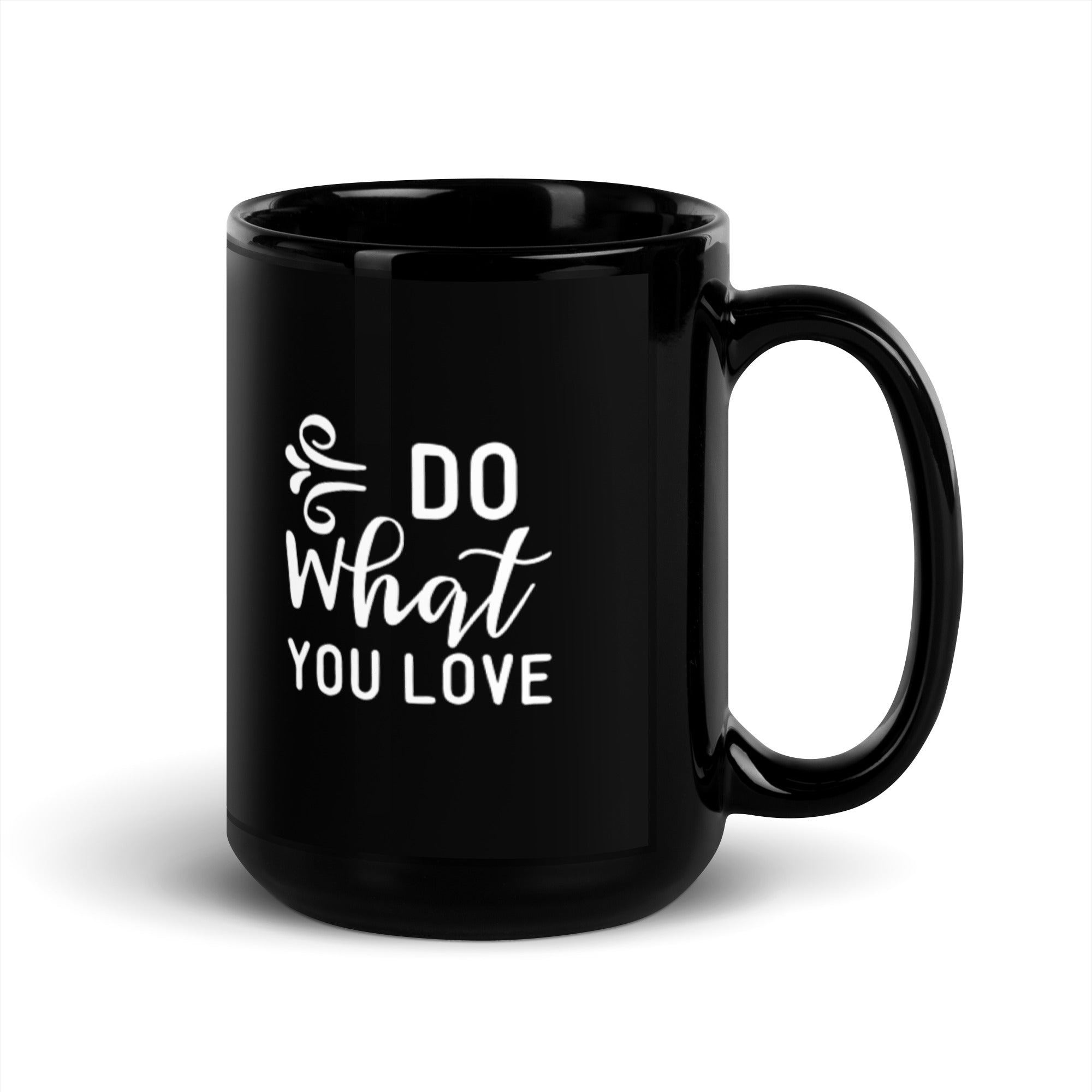 Do What You Love - Black Glossy Mug