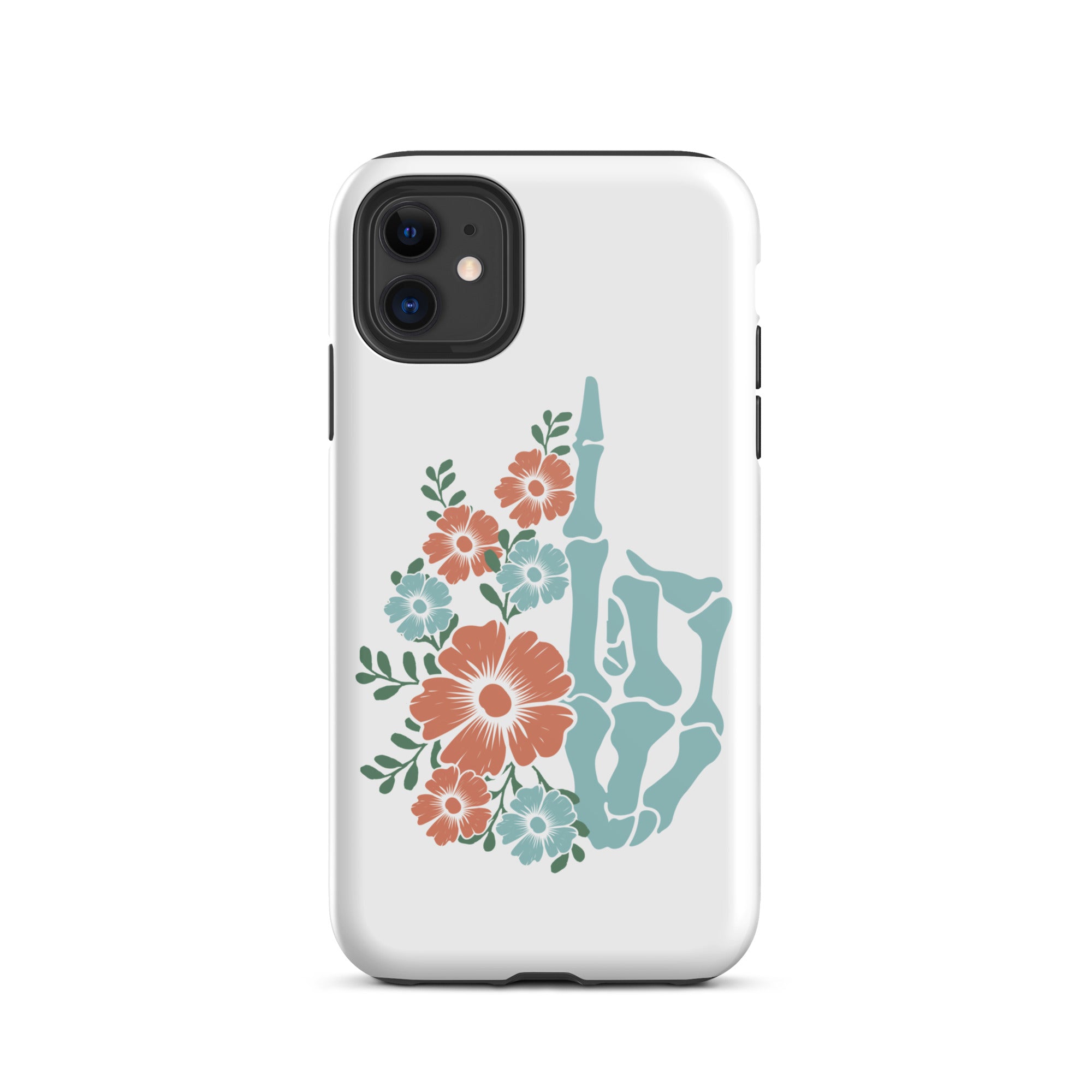 Floral Skeleton Middle Finger - Tough iPhone case