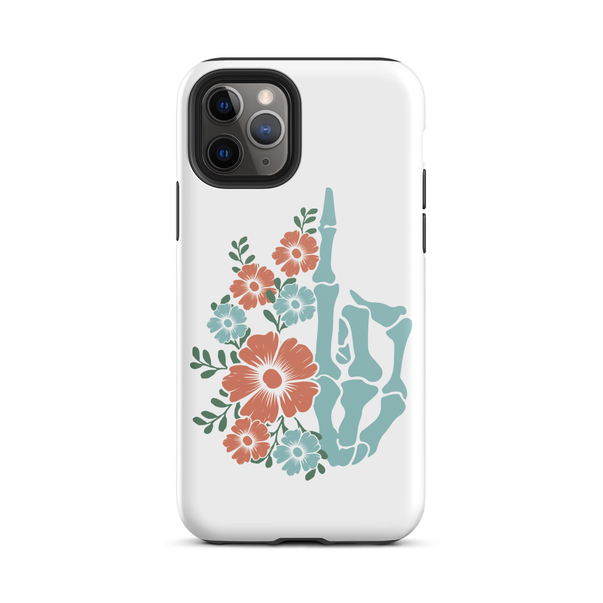 Floral Skeleton Middle Finger - Tough iPhone case