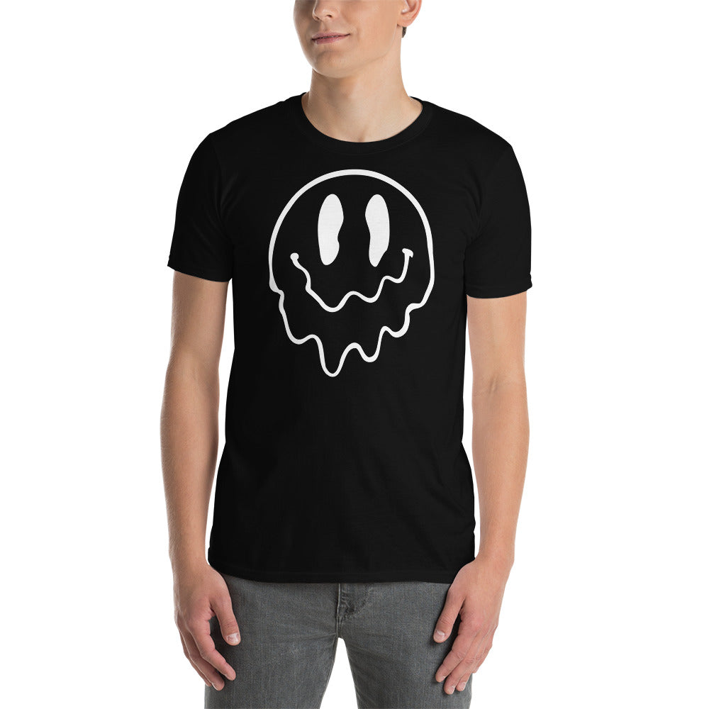 Melted Smiley Outline - Short-Sleeve Unisex T-Shirt