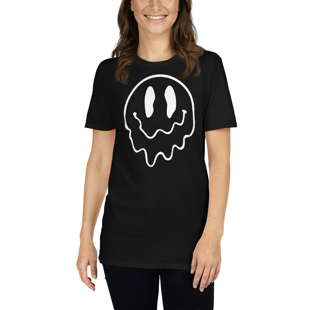 Melted Smiley Outline - Short-Sleeve Unisex T-Shirt