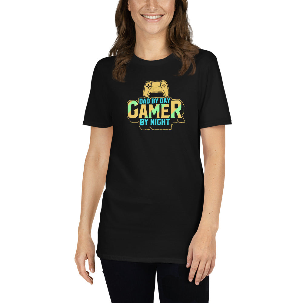 Dad By Day Gamer By Night - Short-Sleeve Unisex T-Shirt