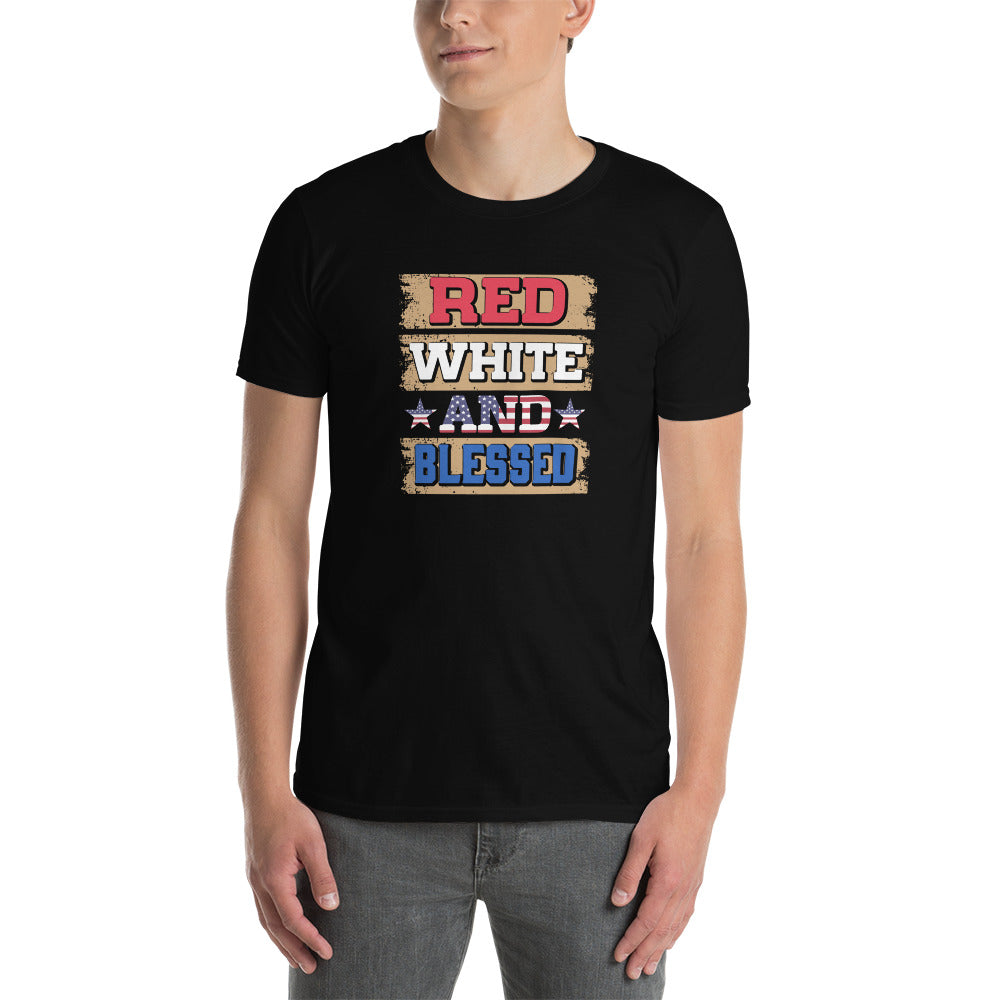 Red, White And Blessed - Short-Sleeve Unisex T-Shirt