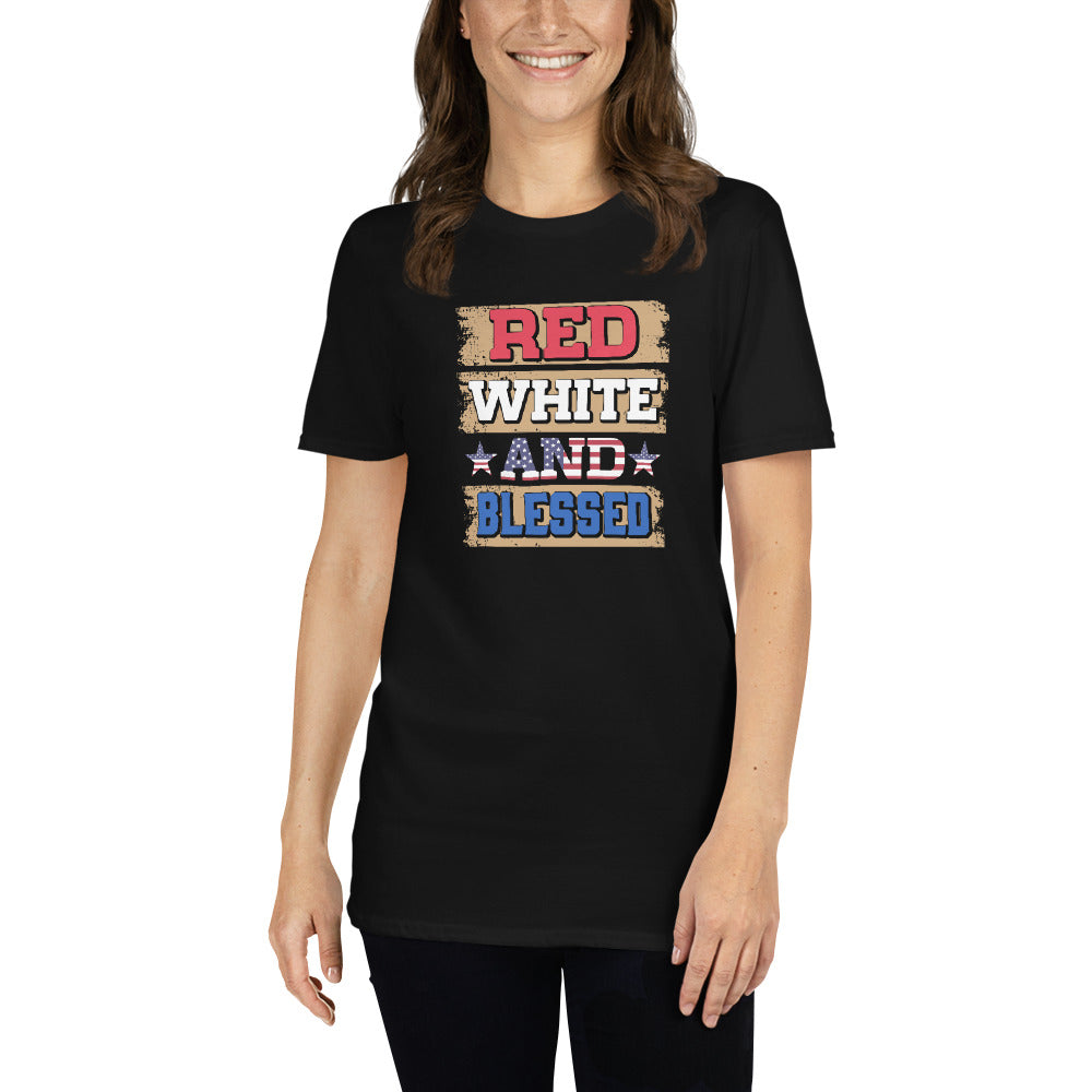 Red, White And Blessed - Short-Sleeve Unisex T-Shirt