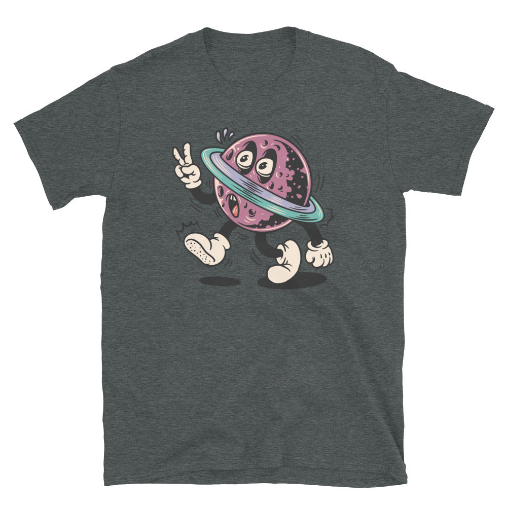 Shocked Planet Cartoon - Short-Sleeve Unisex T-Shirt