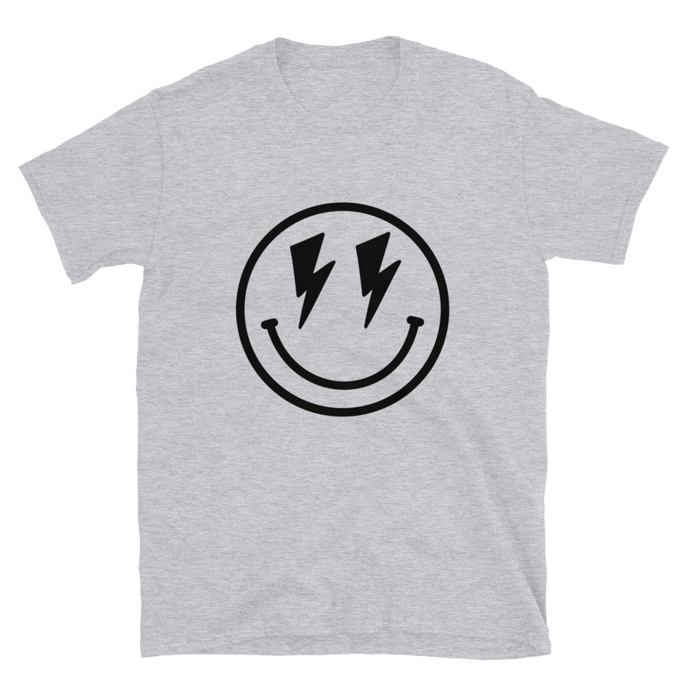 Lightening Bolt Smiley - Short-Sleeve Unisex T-Shirt