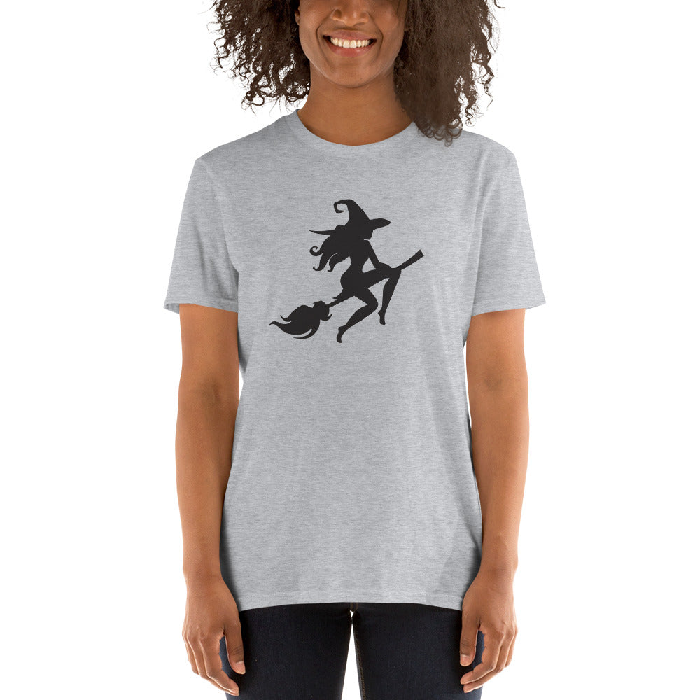 Witch Riding Broom - Short-Sleeve Unisex T-Shirt