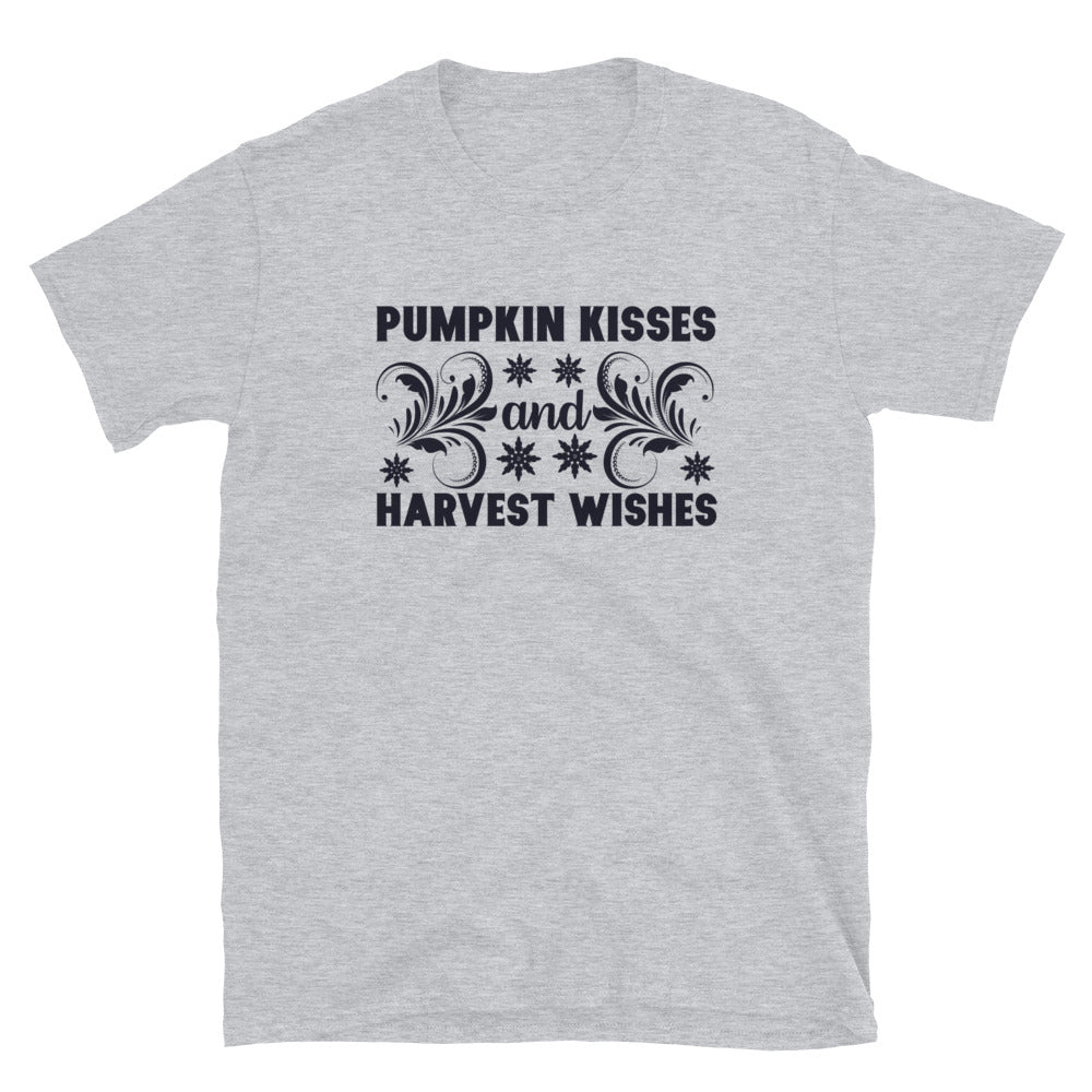 Pumpkin Kisses And Harvest Wishes - Short-Sleeve Unisex T-Shirt