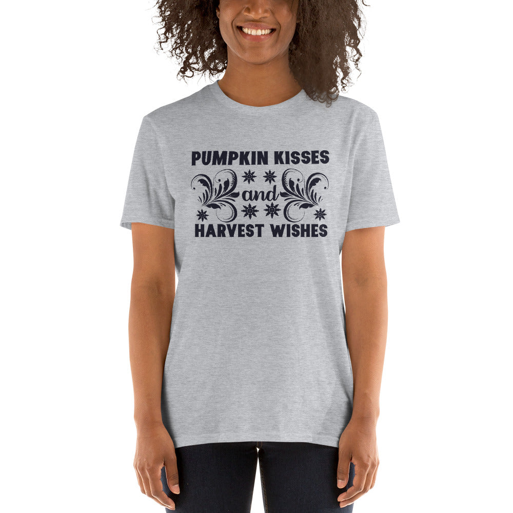 Pumpkin Kisses And Harvest Wishes - Short-Sleeve Unisex T-Shirt