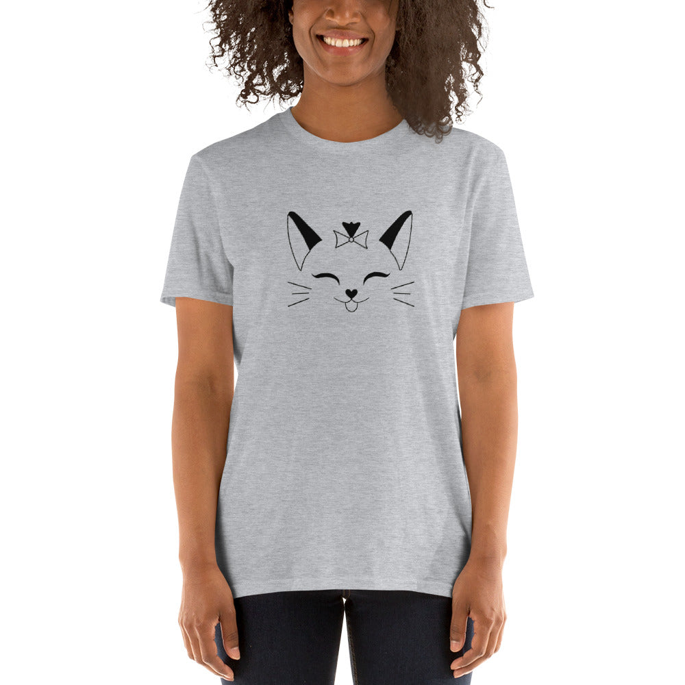 Floating Cat Face - Short-Sleeve Unisex T-Shirt
