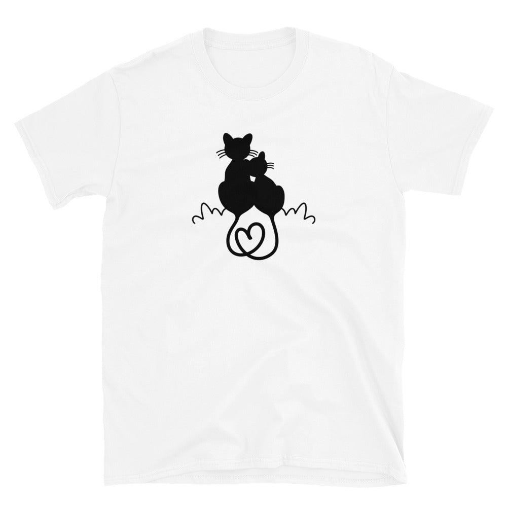 Cats with Tail Forming a Heart - Short-Sleeve Unisex T-Shirt