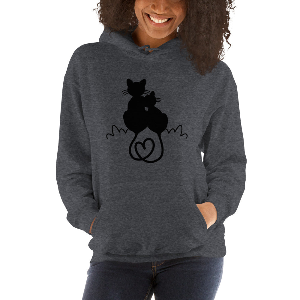Cats With Tail Forming A Heart - Unisex Hoodie