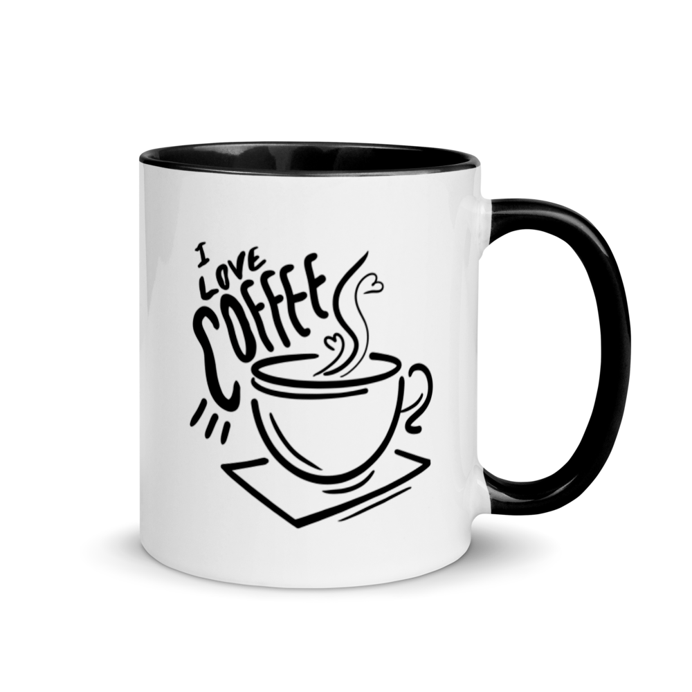 I love Coffee - Mug with Color Inside