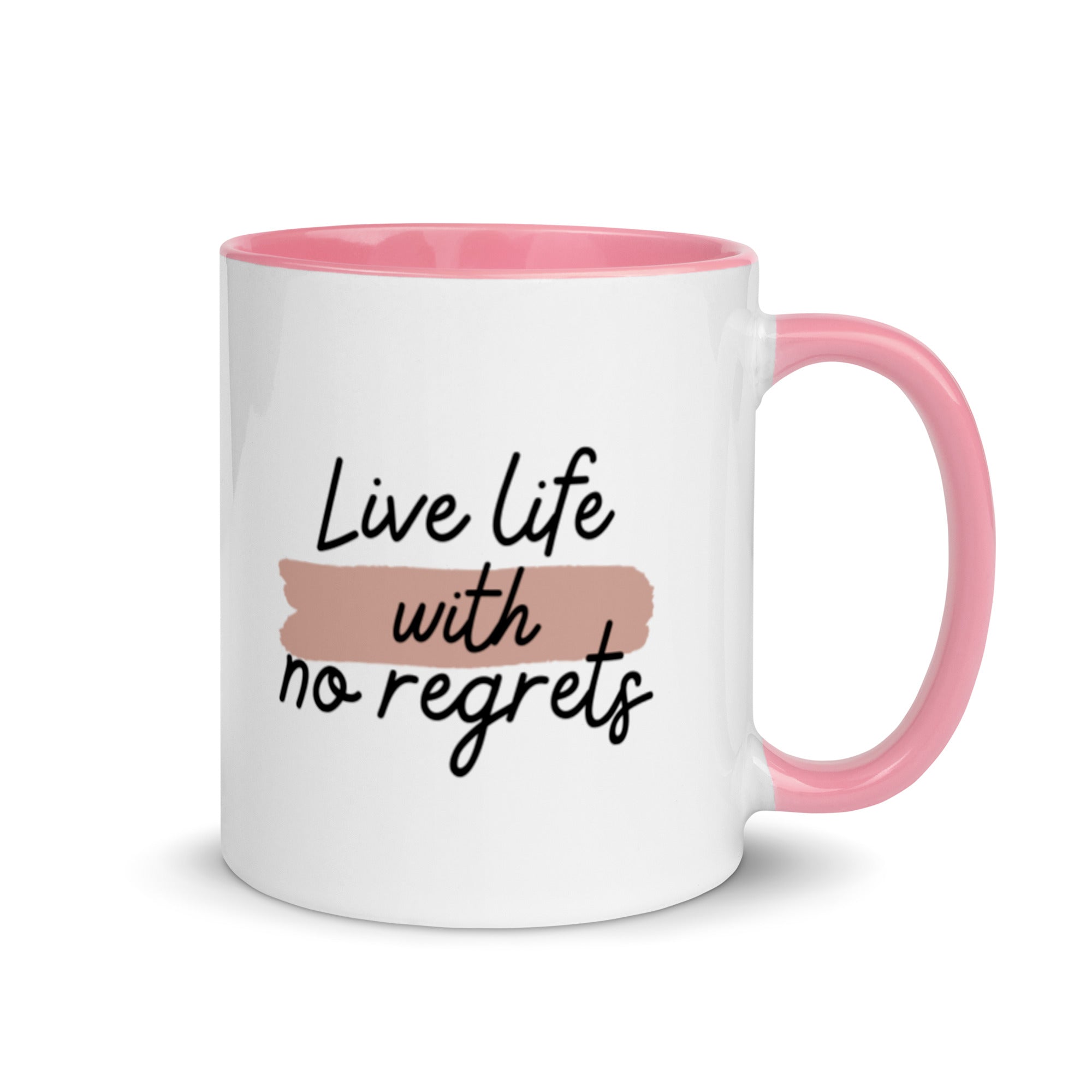Live Life With No Regrets - Mug with Color Inside
