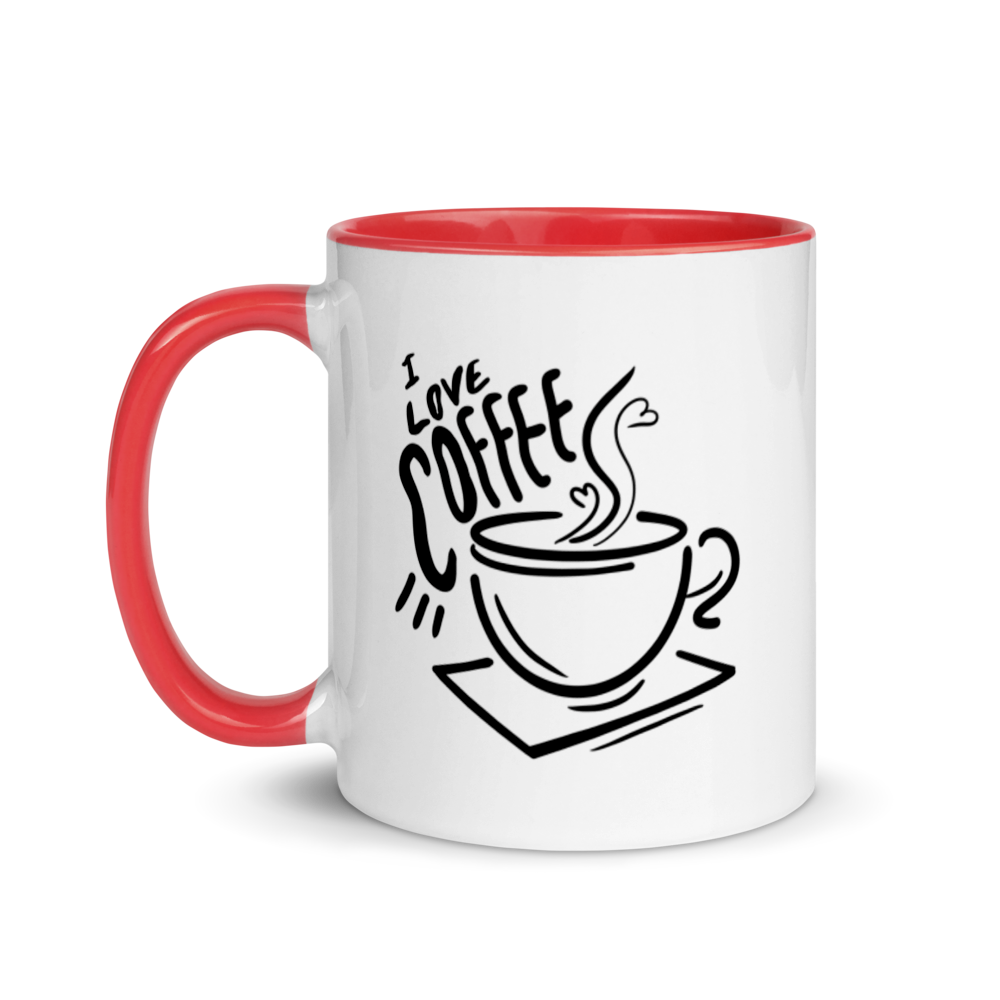 I love Coffee - Mug with Color Inside