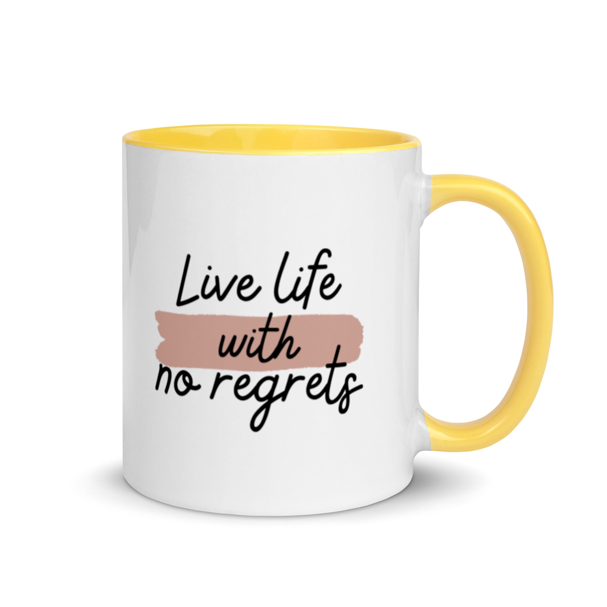 Live Life With No Regrets - Mug with Color Inside