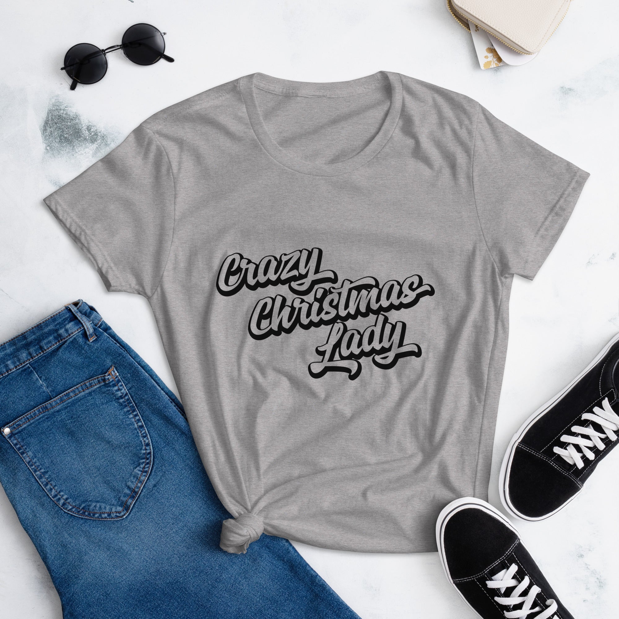 Crazy Christmas Lady - Women's short sleeve t-shirt